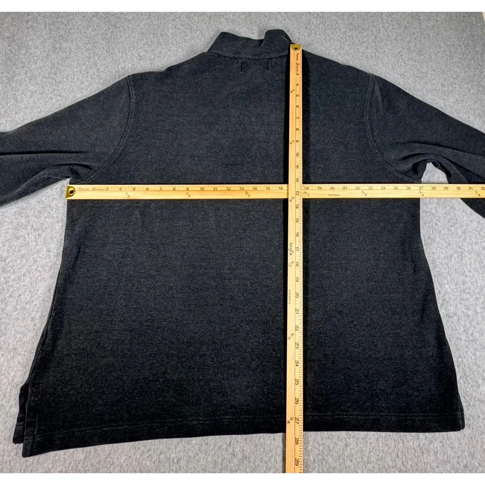 Vintage Polo Ralph Lauren 1/4 Zip Pullover Sweater‎ XL Gray Red Pony Knit Cotton
